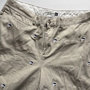 Supreme Campus Chinos Mens 36 Khaki Tan Embroidered Eagle All Over Print Pants